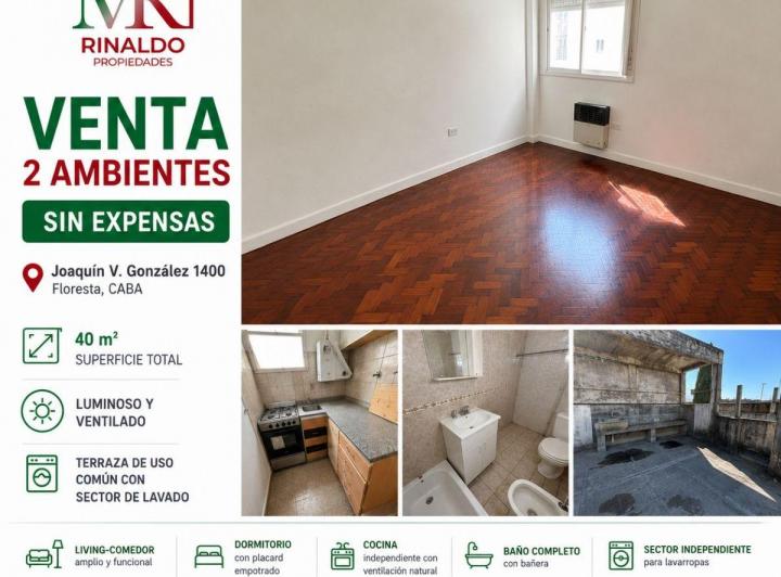 PH · 40m² · 2 Ambientes