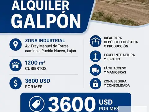 Galpón en Alquiler en Luján, Partido de Luján