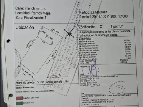 Terreno en Venta en Ramos Mejía, Partido de La Matanza