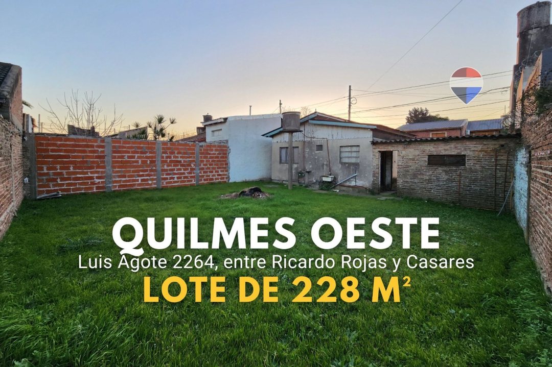 VENTA LOTE DE 228M2 EN QUILMES