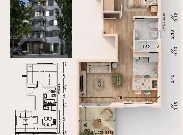 Departamento · 35m² · 2 Ambientes