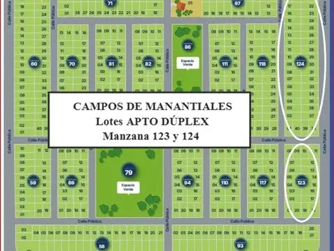 Terreno en Venta en Campos De Manantiales, Countries y Barrios Cerrados en Córdoba Capital