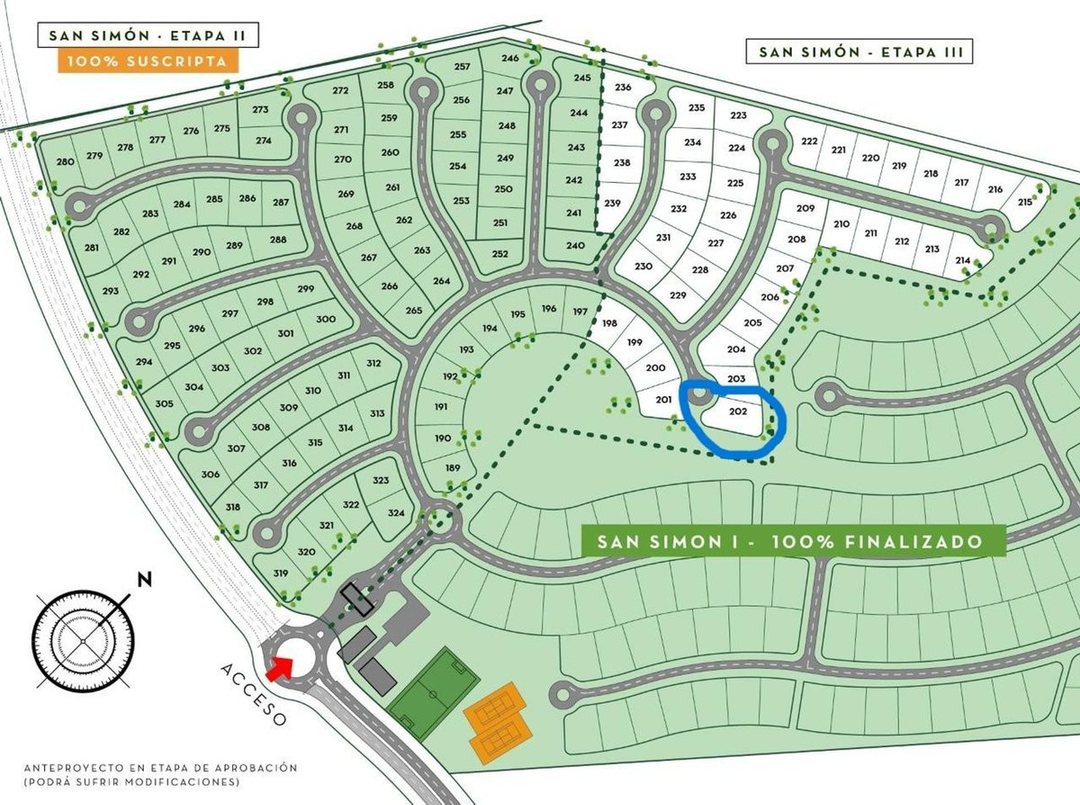 Lote 202  barrio San Simon Etapa II, 690,5 m2