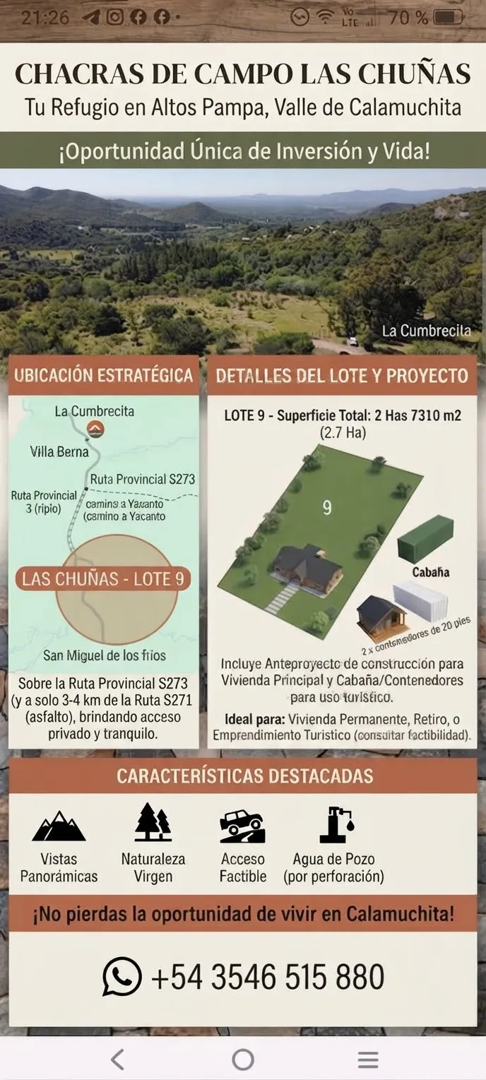 Fracción de 2.7 Ha Atos Pampa