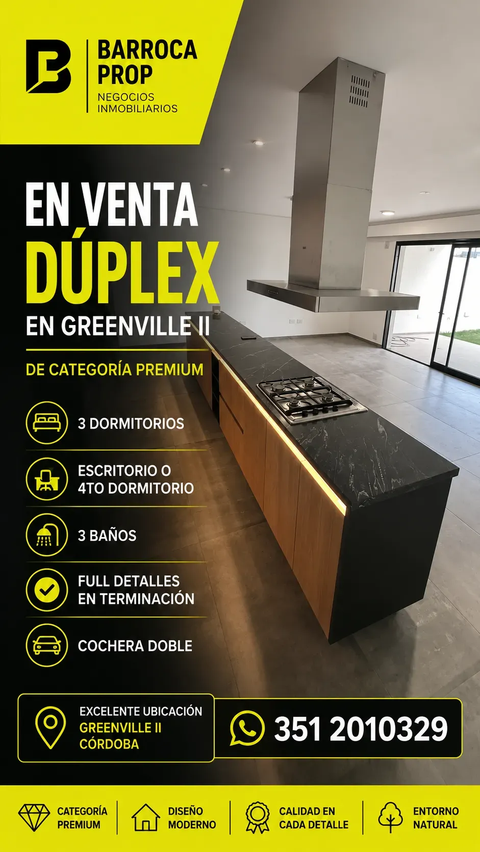Dúplex a Estrenar en Greenville II | 3 Dorm + Escritorio | Suite + Vestidor | 190 m² | Doble Cochera