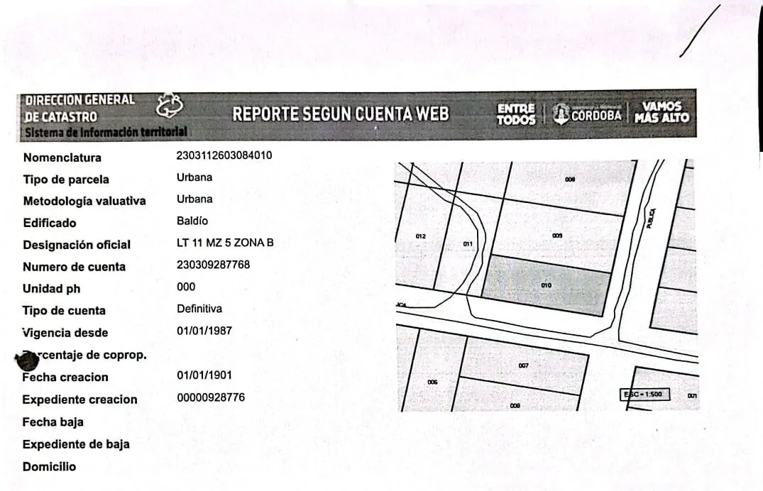 Lote de terreno Cosquín La Mandinga |390M2| Recibo vehículo automotor, financio y vendo