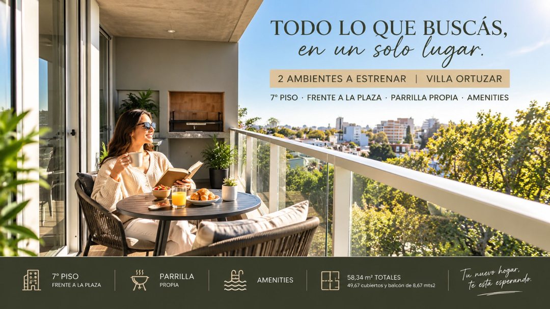 2 AMBIENTES AL FRENTE A ESTRENAR Y COCHERA ORTUZAR