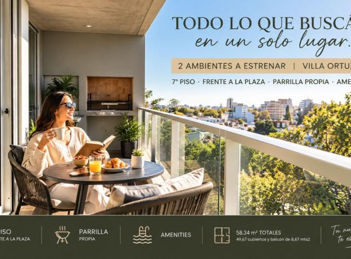 Departamento · 50m² · 2 Ambientes · 1 Cochera