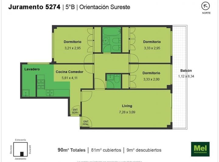 Departamento · 82m² · 4 Ambientes