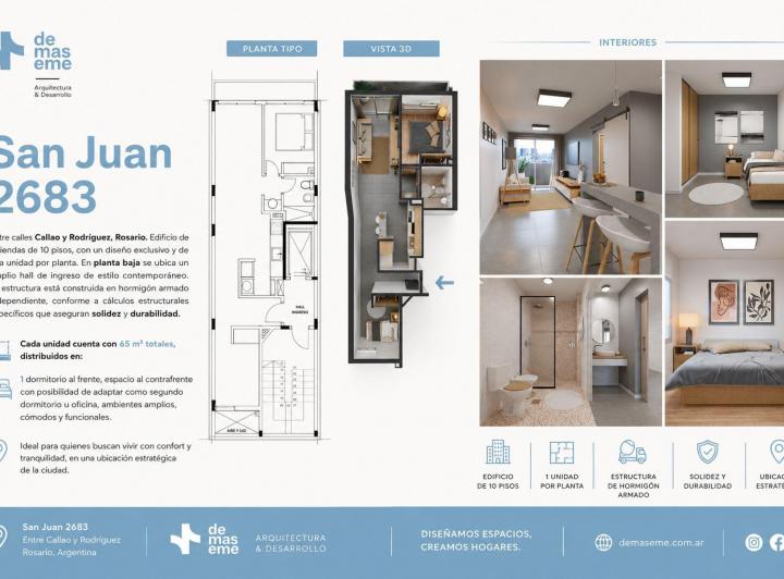 Departamento · 62m² · 3 Ambientes