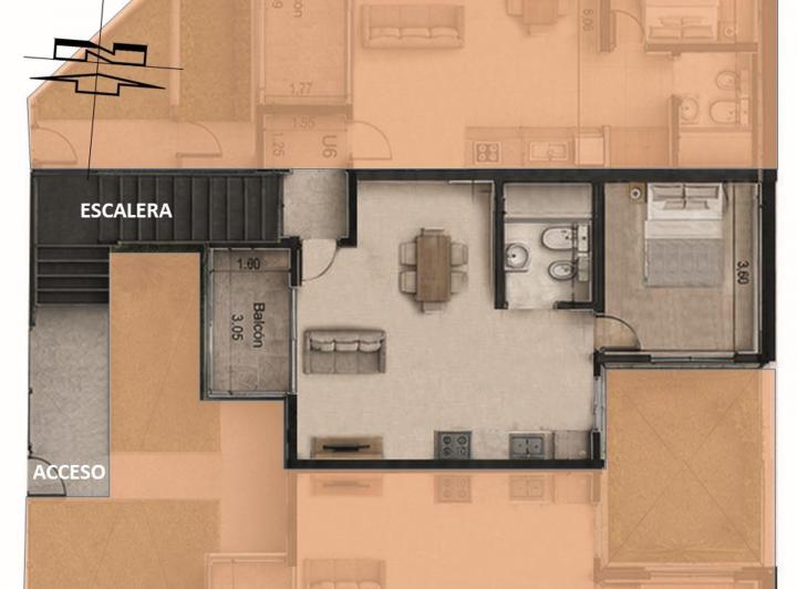Departamento · 46m² · 2 Ambientes