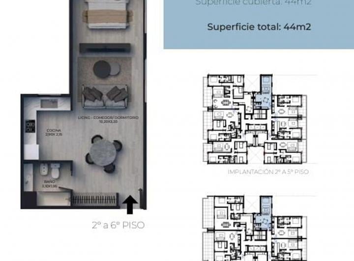 Departamento · 44m² · 1 Ambiente