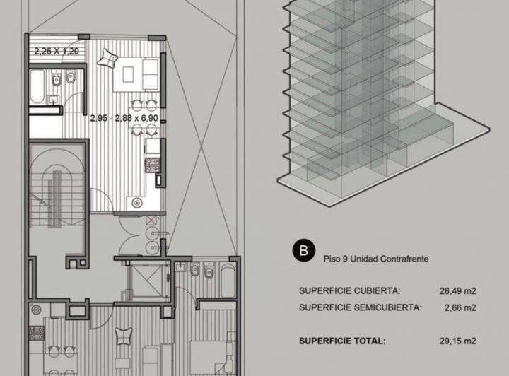 Departamento · 26m² · 1 Ambiente