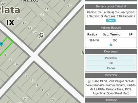 Terreno en Venta en Villa Parque Sicardi, Partido de La Plata