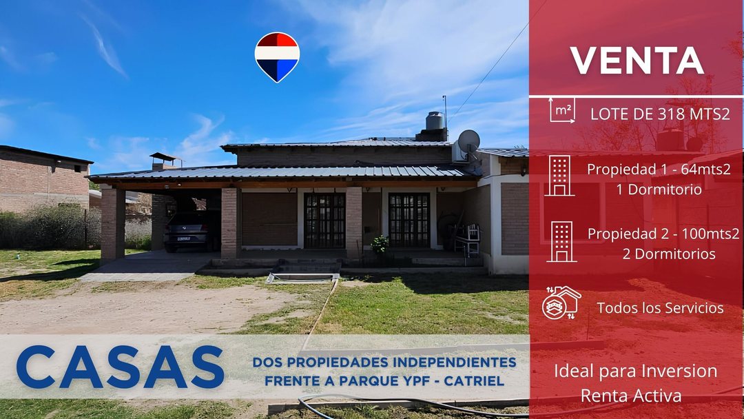 VENTA 2 CASAS CALLE JAMAICA 267 CATRIEL RIO NEGRO