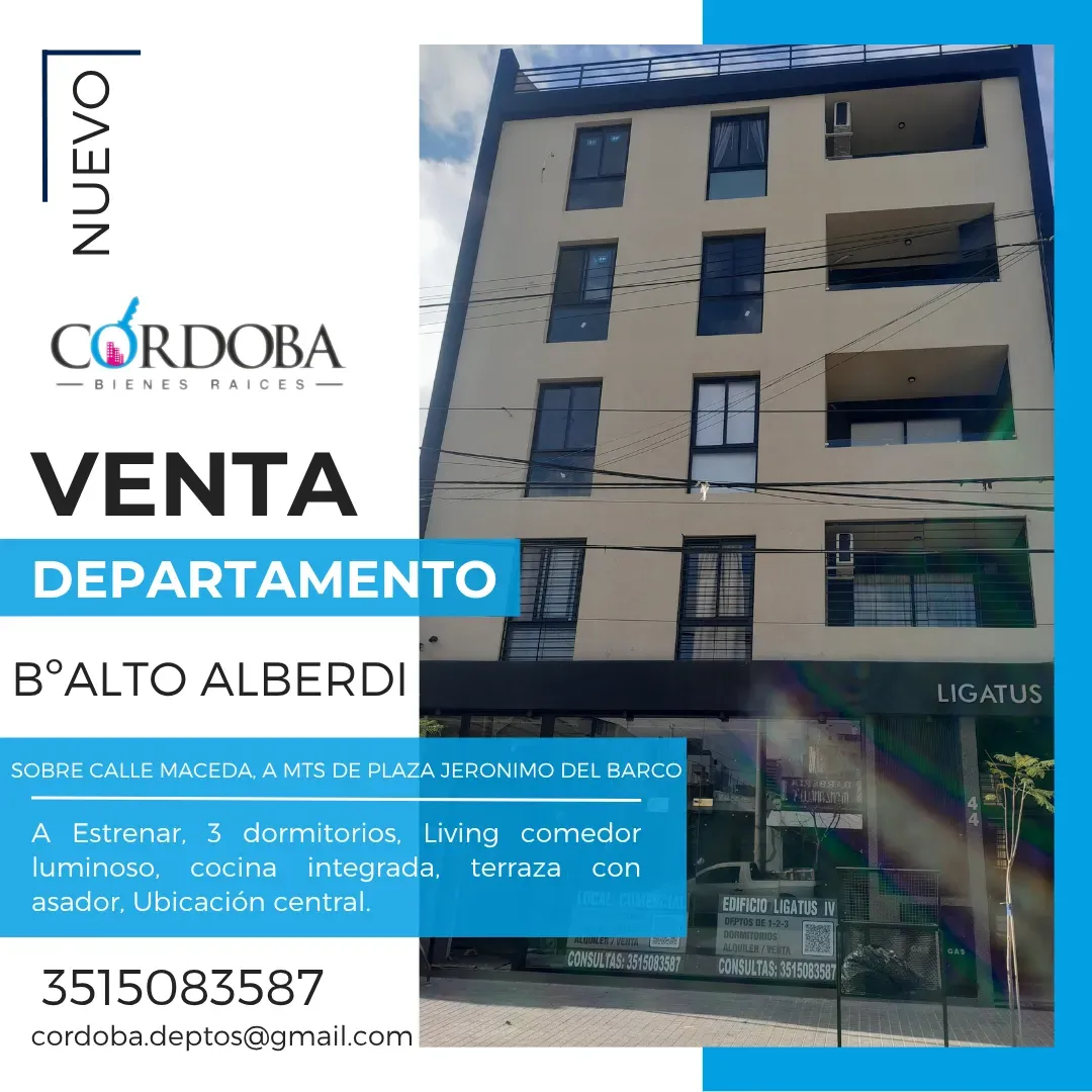 DEPARTAMENTO EN VENTA DE 3 DORMITORIOS ALTO ALBERDI
