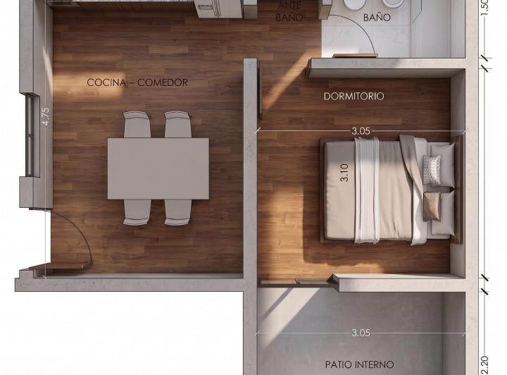 Departamento · 32m² · 2 Ambientes