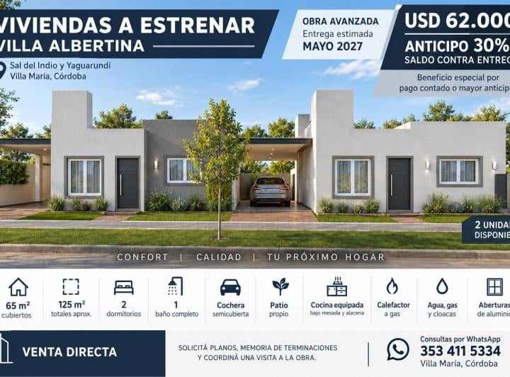 Casa · 65m² · 3 Ambientes · 1 Cochera