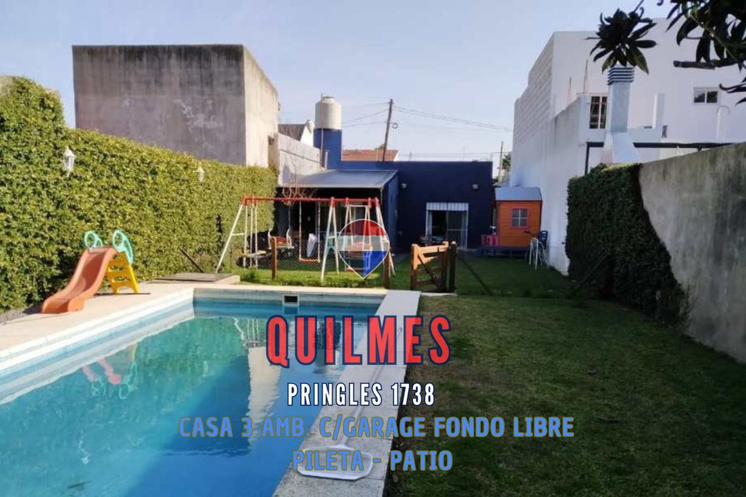 VENTA CASA 3 AMB. QUILMES F/ LIBRE PILETA GARAGE