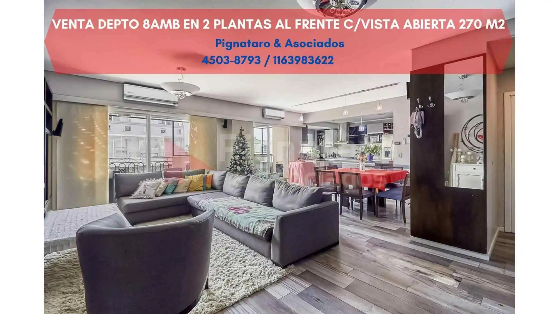 Depto 8amb en 2 plantas al frente con vista abierta