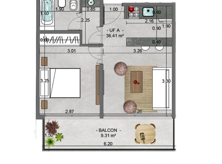 Departamento · 37m² · 2 Ambientes