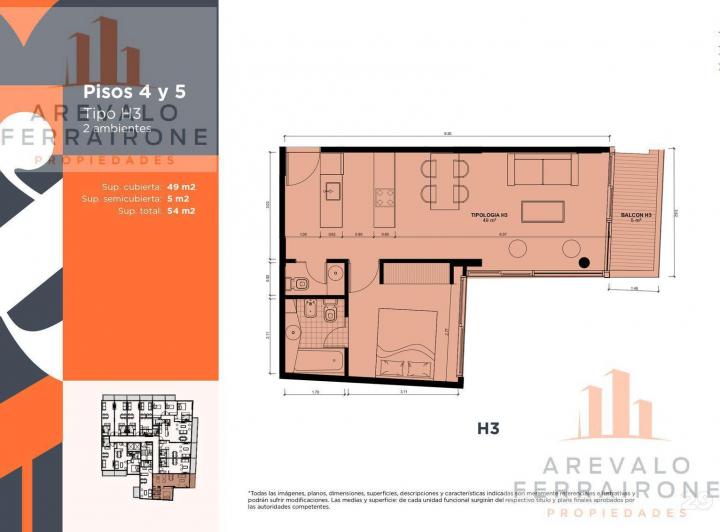 Departamento · 57m² · 2 Ambientes