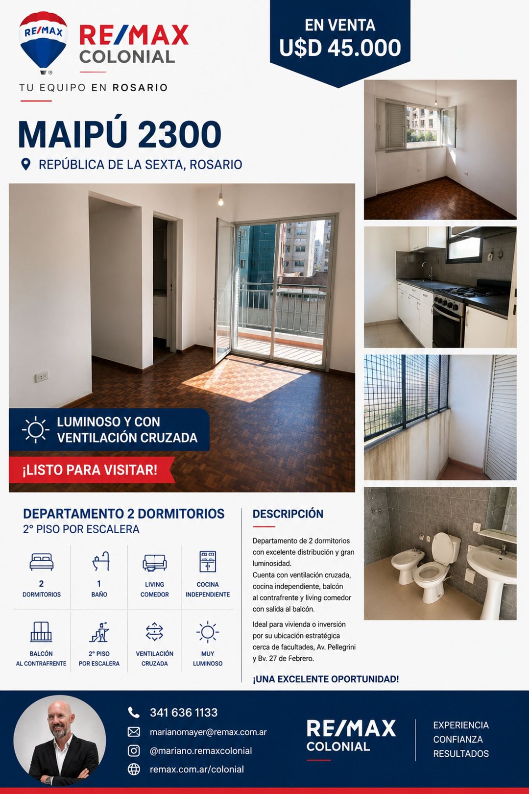 VENTA DEPARTAMENTO 2 DORMIS BALCON LA SEXTA