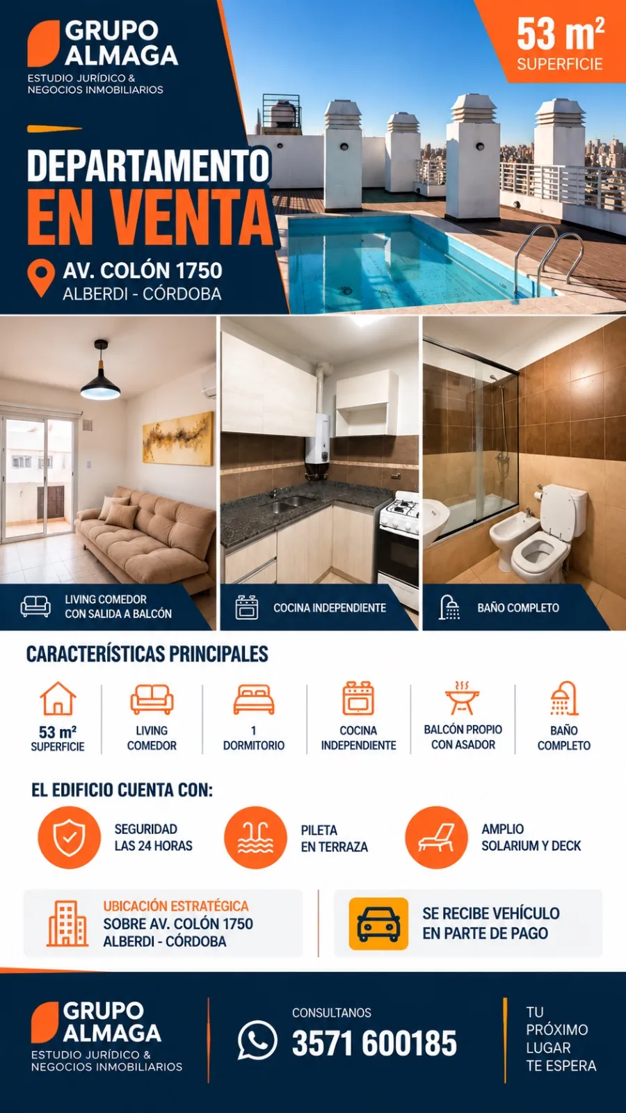 HERMOSO DEPTO EN BARRIO ALBERDI CON PILETA