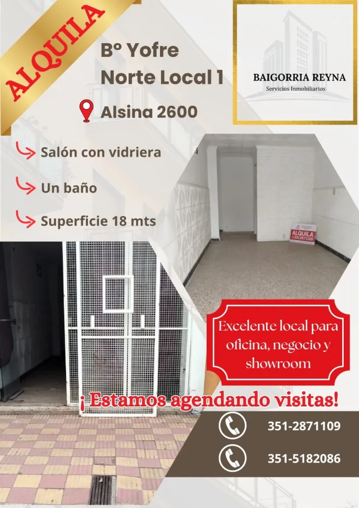 ALQUILO LOCAL COMERCIAL B YOFRE NORTE