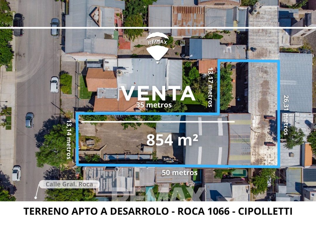 VENTA TERRENO APTO DESARROLLO C/GALPON CIPOLLETTI
