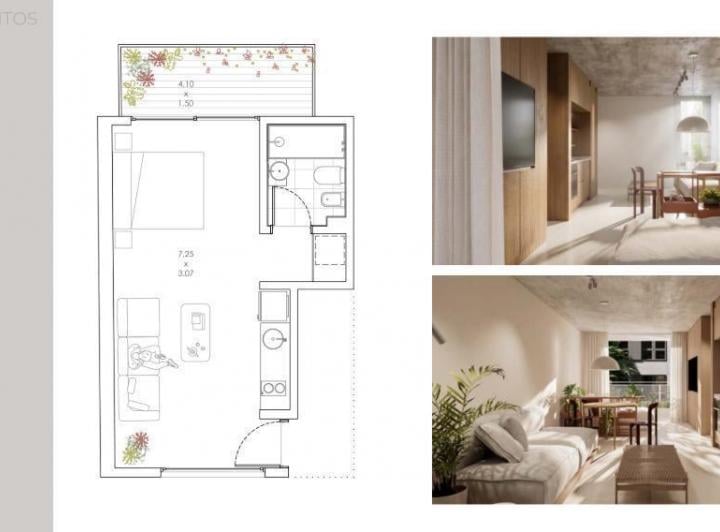 Departamento · 33m² · 1 Ambiente