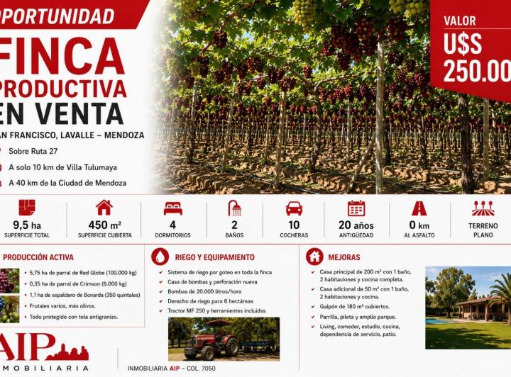 Campo · 200m² · 8 Ambientes · 10 Cocheras