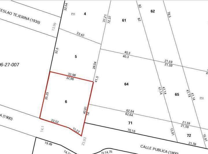 Terreno · 1233m²