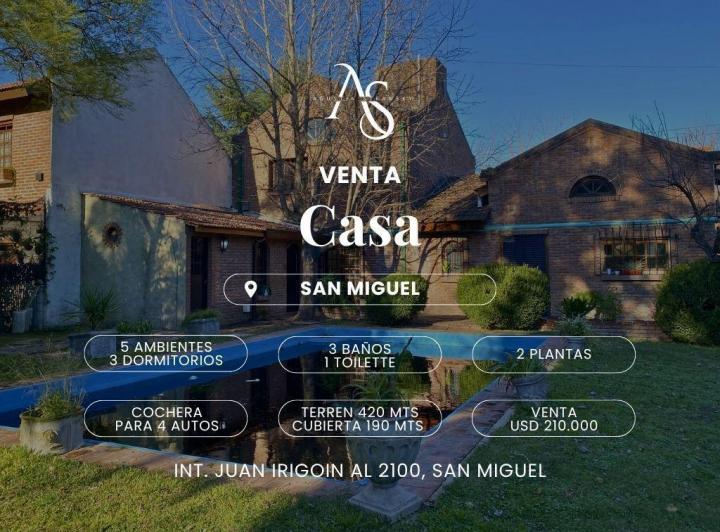 Casa · 190m² · 5 Ambientes · 4 Cocheras