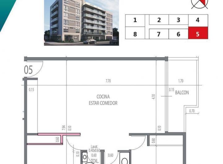 Departamento · 68m² · 3 Ambientes · 1 Cochera