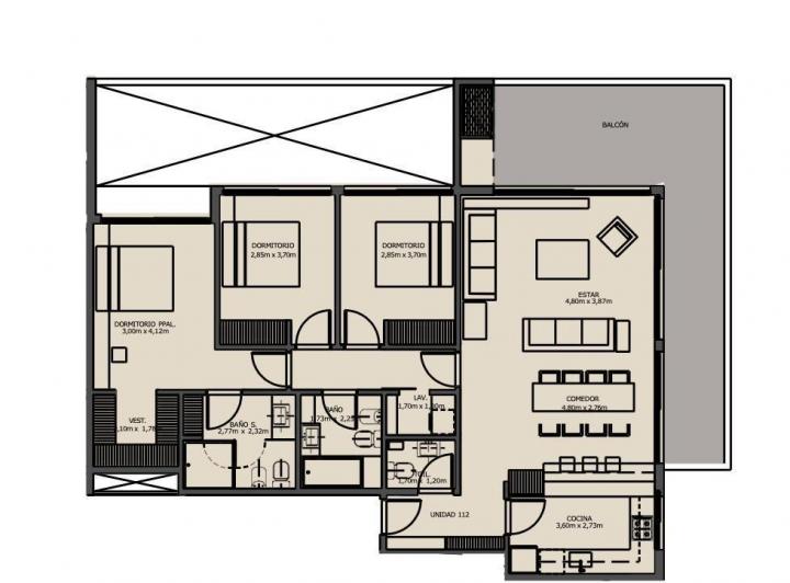 Departamento · 120m² · 4 Ambientes