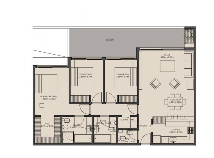 Departamento · 111m² · 4 Ambientes