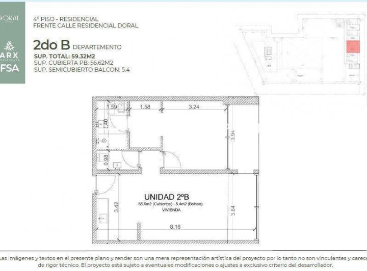 Departamento · 53m² · 2 Ambientes