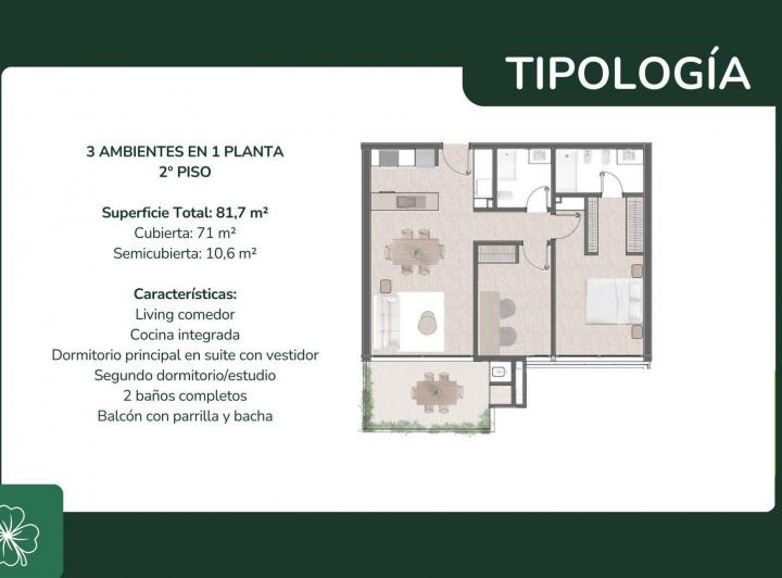 Departamento · 81m² · 3 Ambientes