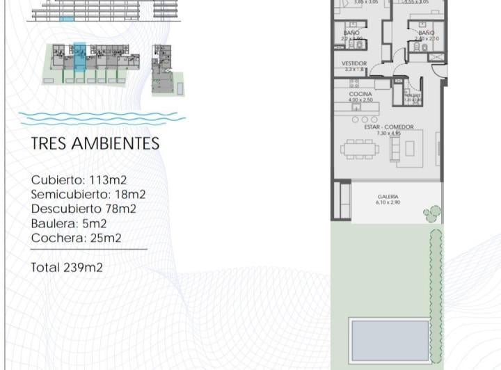 Departamento · 113m² · 3 Ambientes · 2 Cocheras