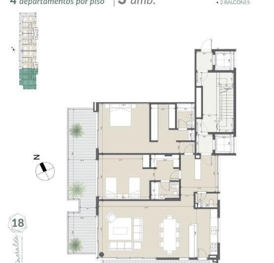 Departamento · 138m² · 3 Ambientes · 2 Cocheras