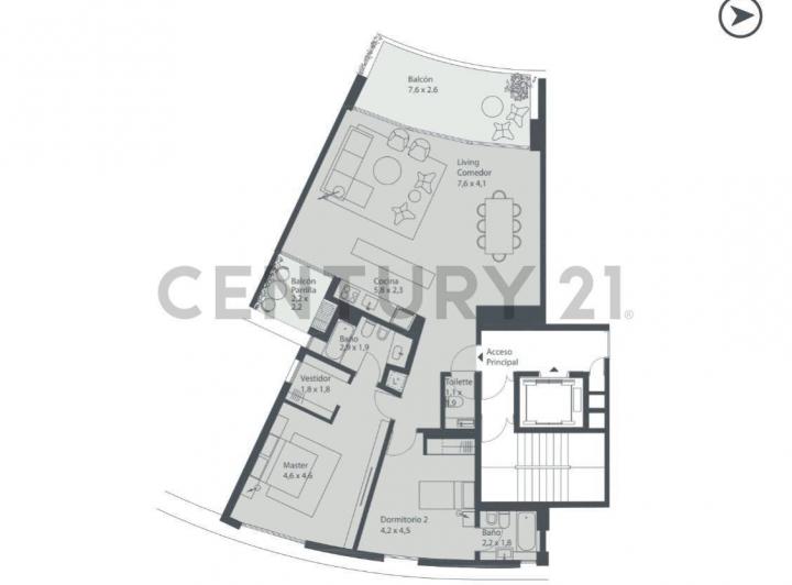 Departamento · 118m² · 3 Ambientes · 1 Cochera