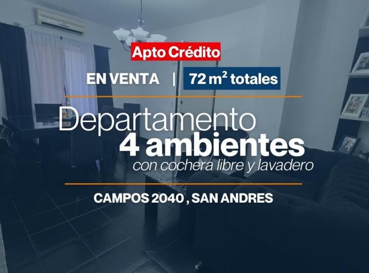 Departamento · 69m² · 4 Ambientes · 1 Cochera