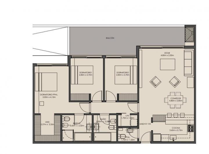 Departamento · 111m² · 4 Ambientes