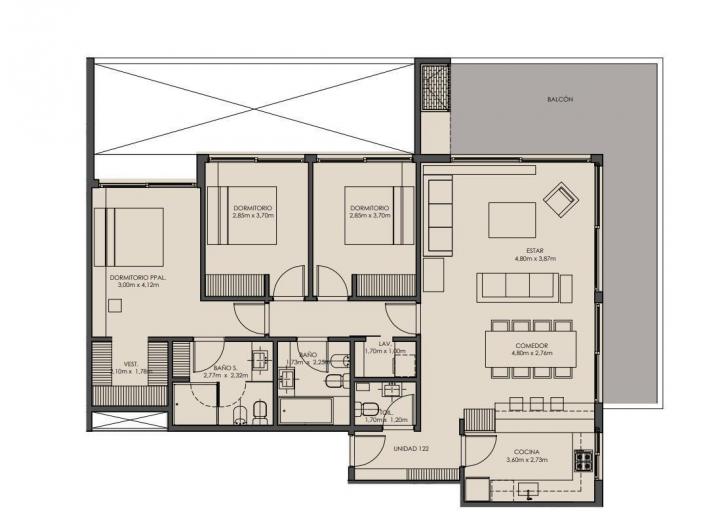 Departamento · 120m² · 4 Ambientes