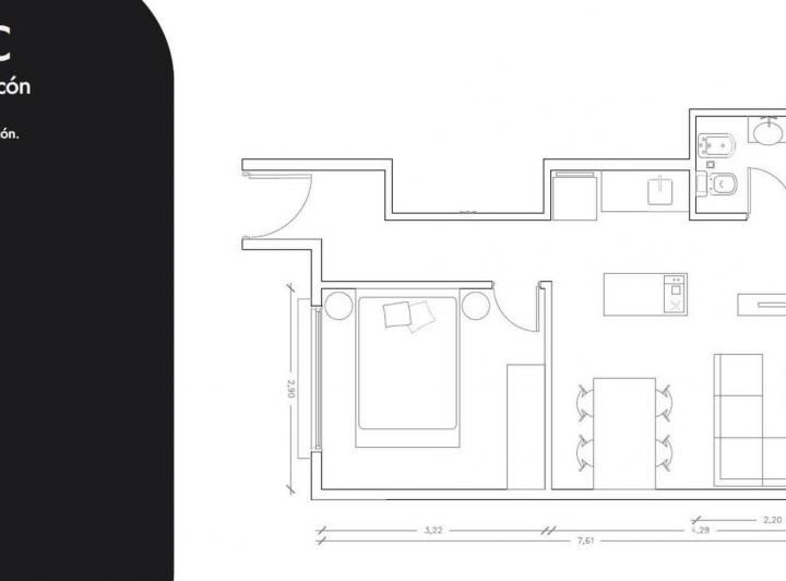 Departamento · 40m² · 2 Ambientes