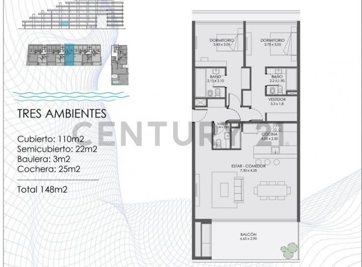 Departamento · 110m² · 3 Ambientes