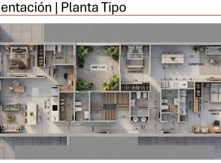 Departamento · 51m² · 2 Ambientes · 1 Cochera