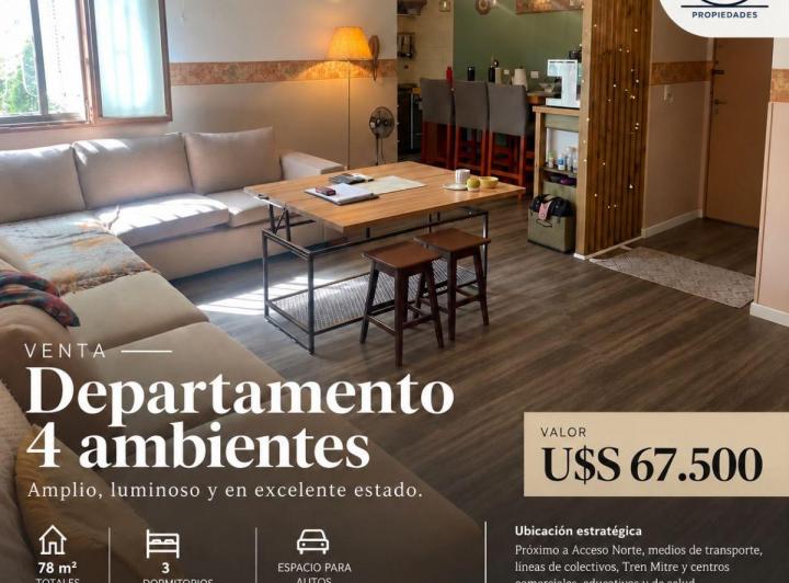 Departamento · 78m² · 4 Ambientes