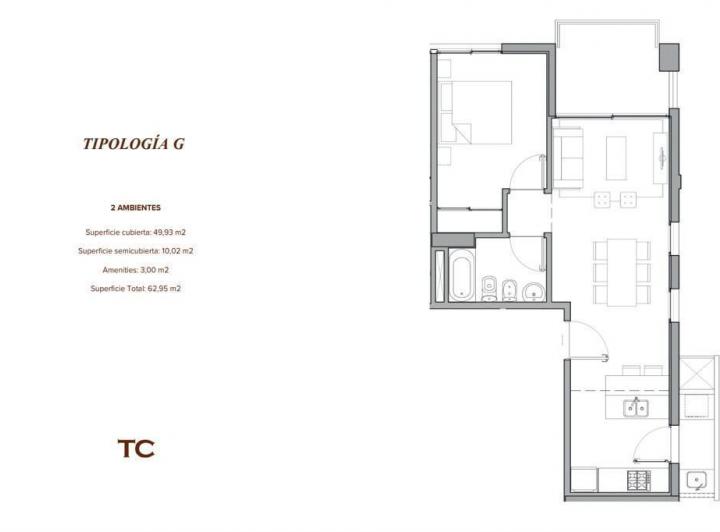 Departamento · 50m² · 2 Ambientes